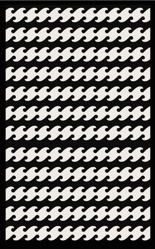 Neobvyklý tvar černobílého vinylového moderního koberce - TenStickers