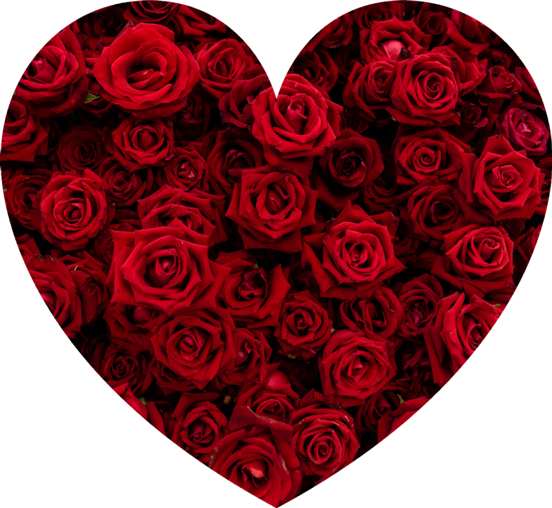 Srdce naplněné růžovým květinovým vinylovým kobercem - TenStickers