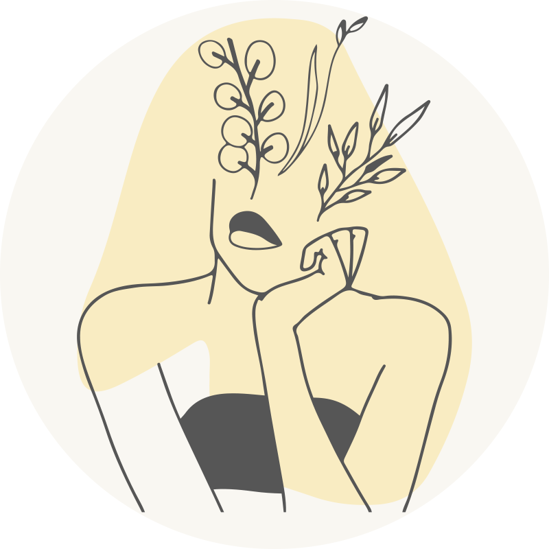 Vinylový koberec s květinami a rostlinami elegantní linie - TenStickers