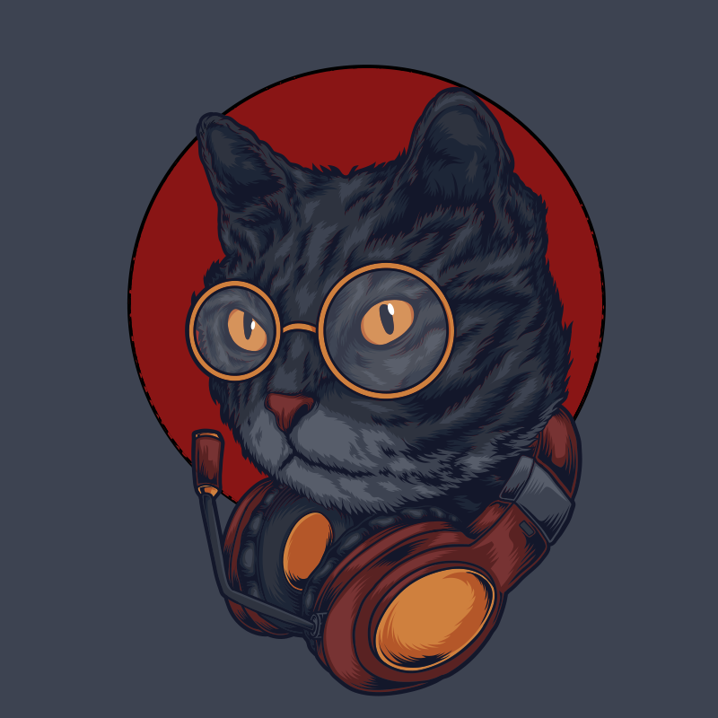 Kočkovitý kosmonaut Zvířecí vinylový koberec - TenStickers