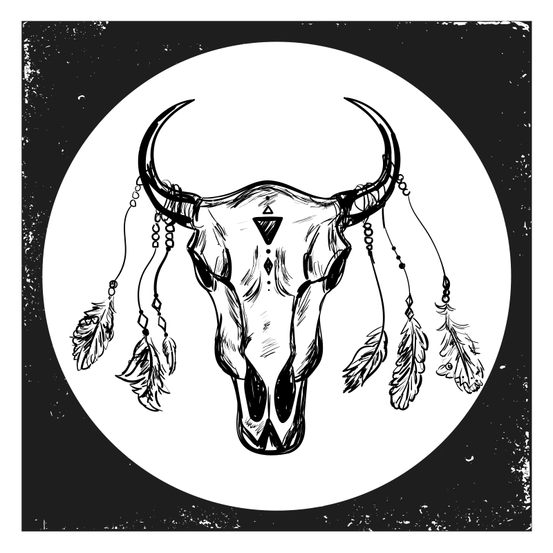 Lebka kráva boho složení etnický koberec - TenStickers
