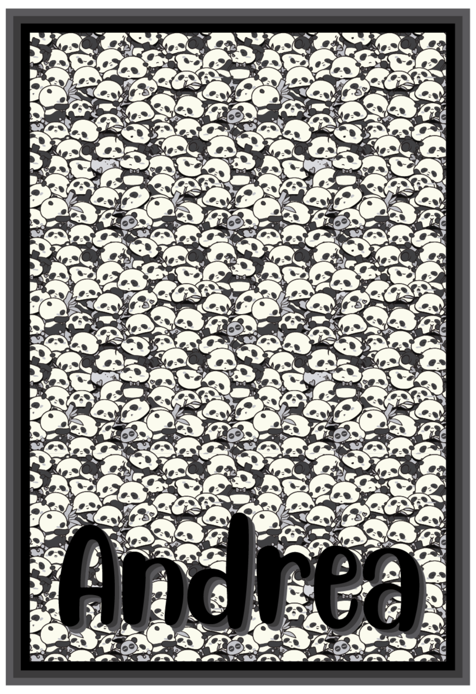 Personalizované pandy Vinylový koberec se jmény - TenStickers