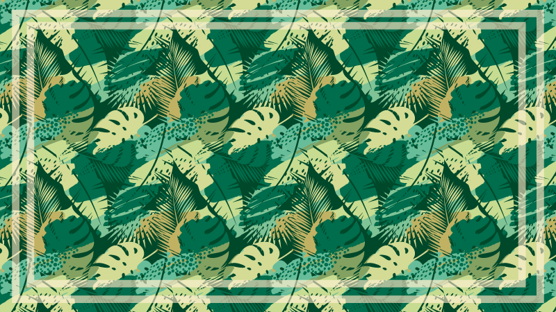 Tropická džungle listy květinový koberec - TenStickers