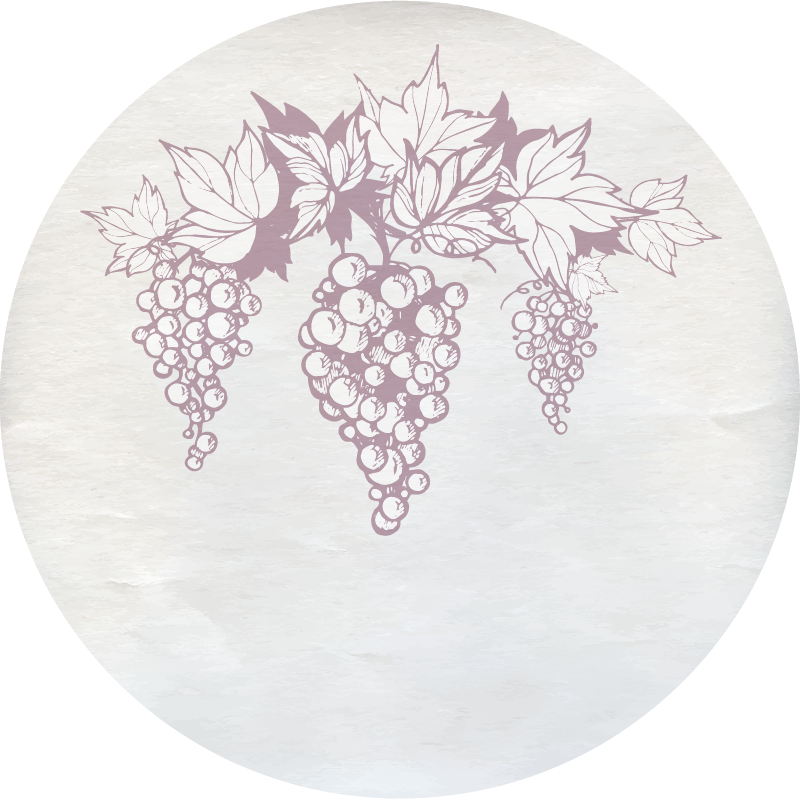 Retro design hroznů přírodní koberec - TenStickers