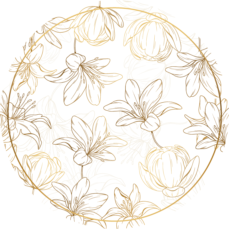 Květinový koberec zlatých květin - TenStickers