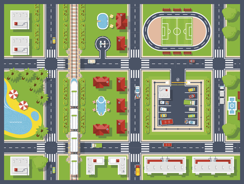 Dětský vinylový koberec městský silniční koberec - TenStickers