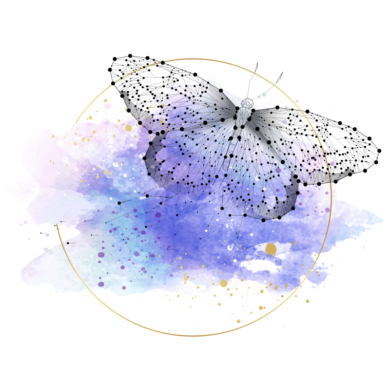 Motýl akvarel Vinylový koberec s květinami a rostlinami - TenStickers