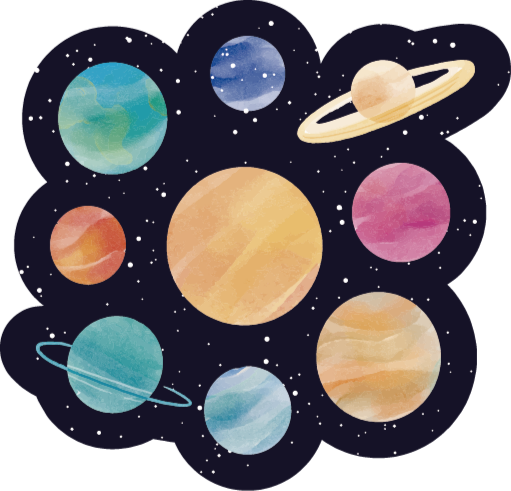 Dětský vinylový koberec různých planet - TenStickers