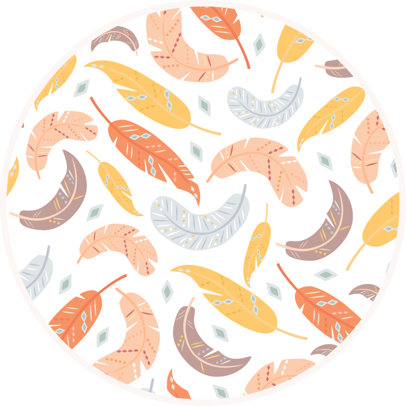 Pastelový peří přírodní koberec - TenStickers