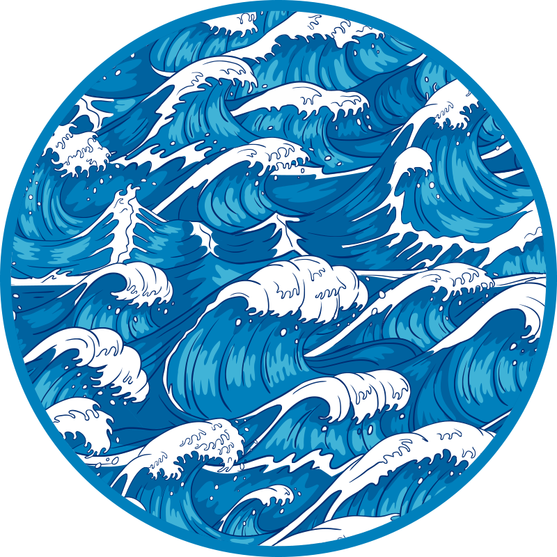 Vinylový koberec z přírodních japonských vln - TenStickers