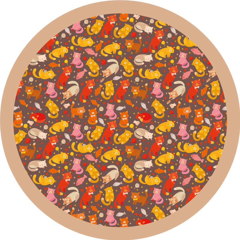 Roztomilé kreslené kočky zvířecí koberec - TenStickers