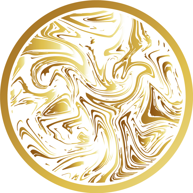 Zlatý a bílý mramorový koberec - TenStickers