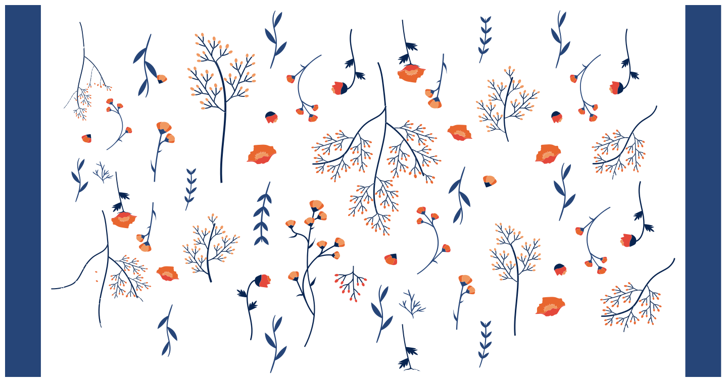 Vinylový koberec s květinami a rostlinami podzimní motiv - TenStickers