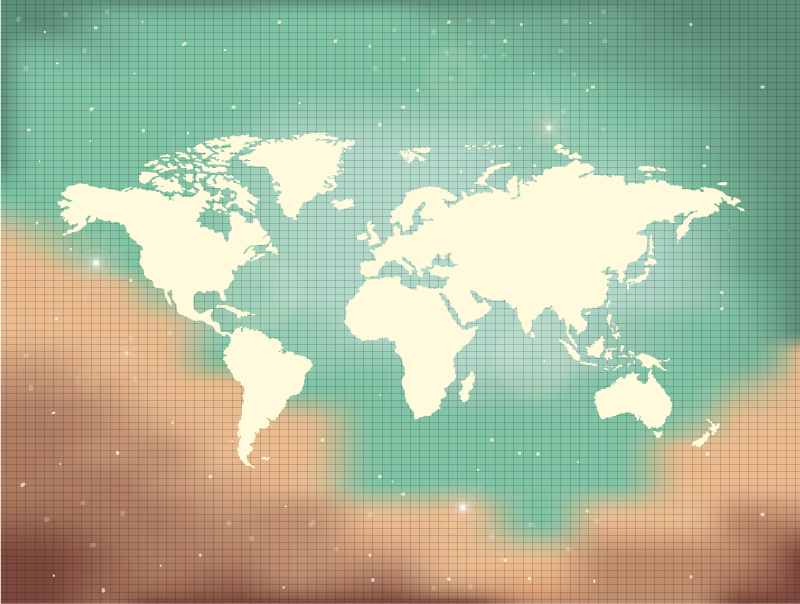 Barevná politická mapa koberečku mapy světa - TenStickers