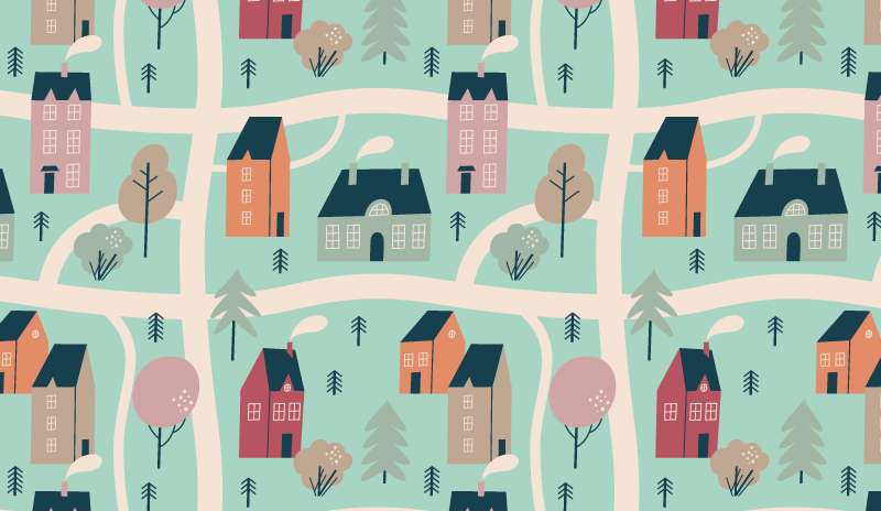 Roztomilé děti silniční mapa vzor silniční koberec - TenStickers