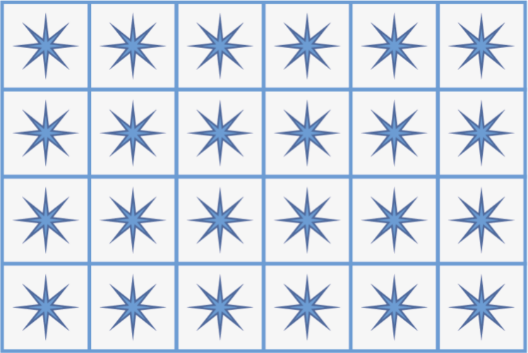 Modrá hvězda dlaždice vinylový koberec - TenStickers