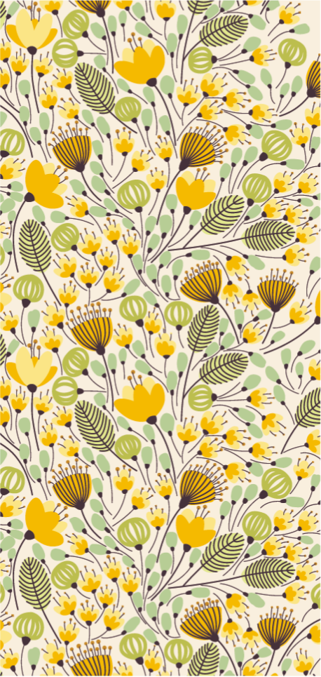 žlutý květinový krajkový květinový vinylový koberec - TenStickers