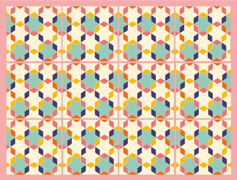 Barevné vinobraní dlaždice koberec - TenStickers