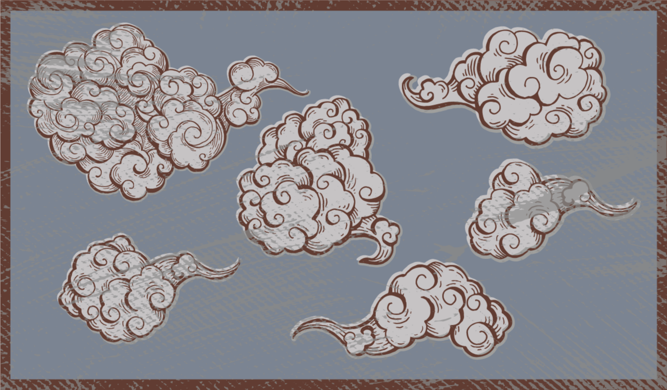 Mraky s víry přírodní vinylový koberec - TenStickers