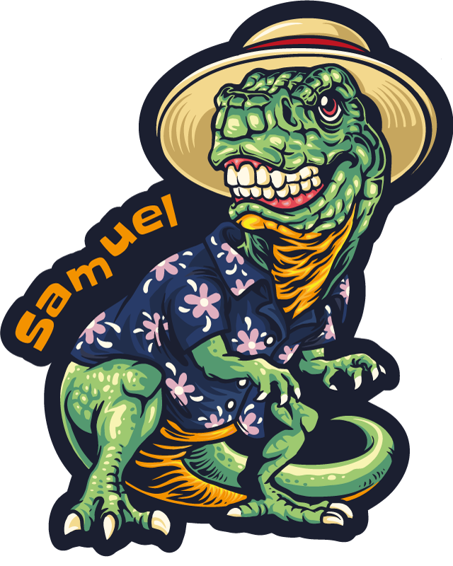 Dinosauří prázdninové oblečení Vinylový koberec se jmény - TenStickers