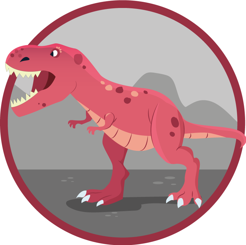 červený dinosaur řev 3d vinylový koberec - TenStickers