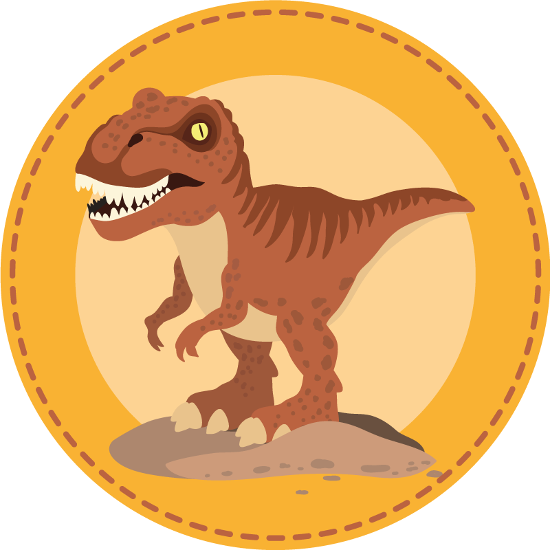 Kulatý koberec dinosaurus Vinylový koberec pro děti - TenStickers