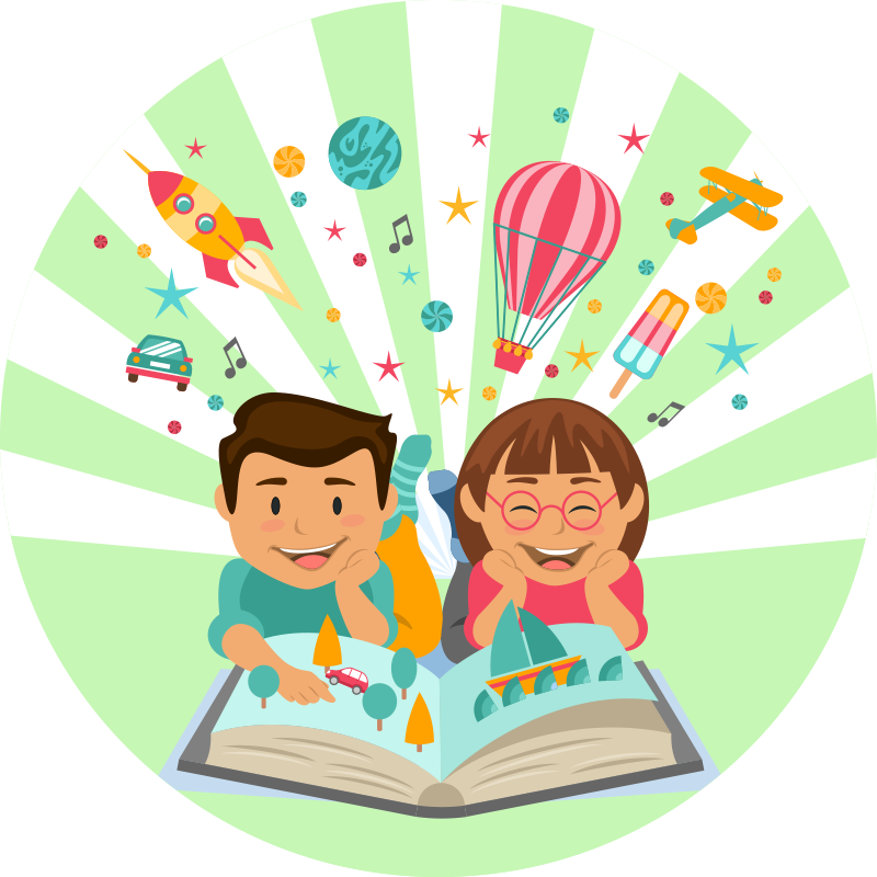 Nápadité čtení Vinylový koberec pro děti - TenStickers