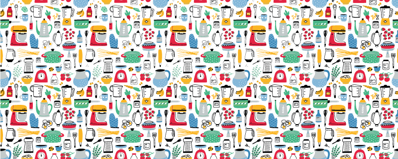 Vícebarevný vinylový koberec do kuchyně - TenStickers