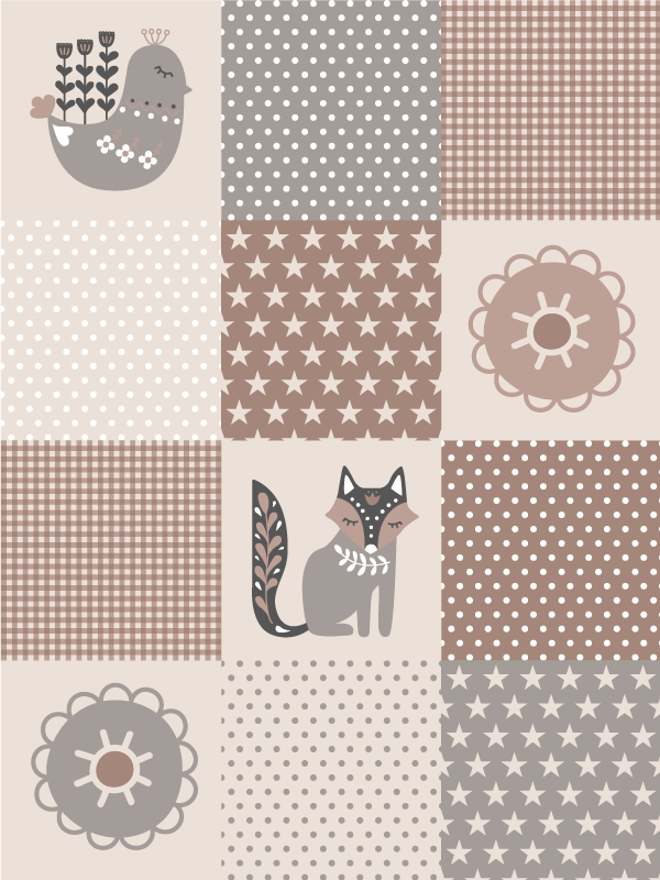 Patchworkové hraní Ostatní Vinylový koberec - TenStickers