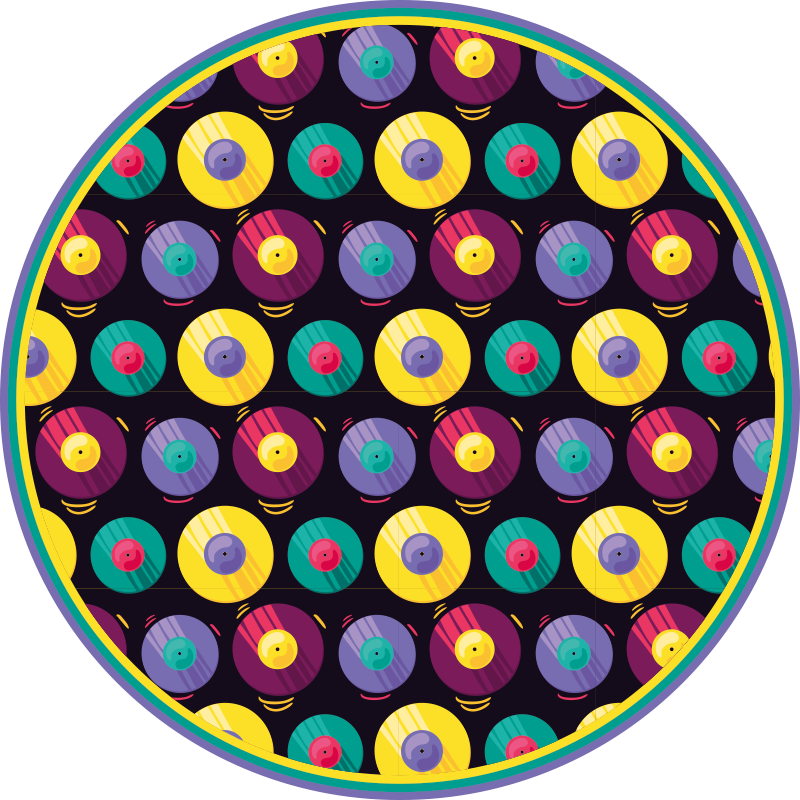 Vzor vinylové desky vinobraní koberec - TenStickers