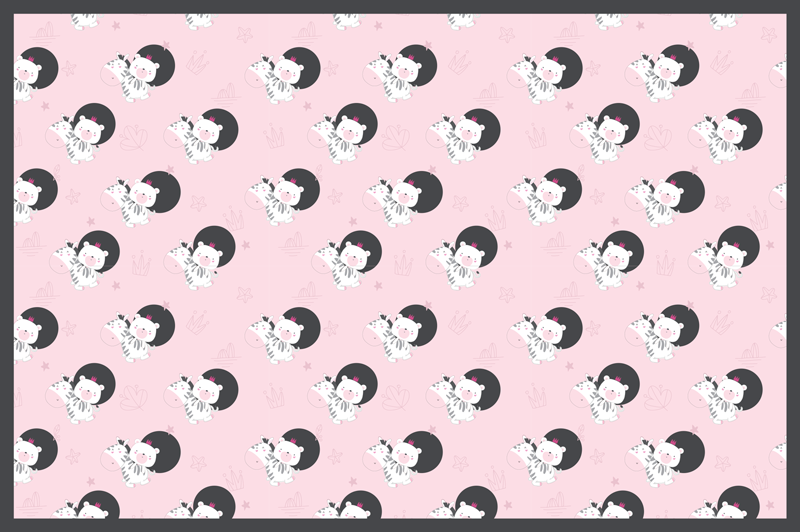 Hravá grafika baleríny Vinylový koberec pro děti - TenStickers