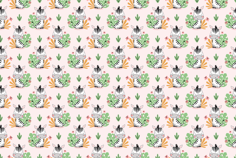 Zebra vzor džungle Ostatní Vinylový koberec - TenStickers