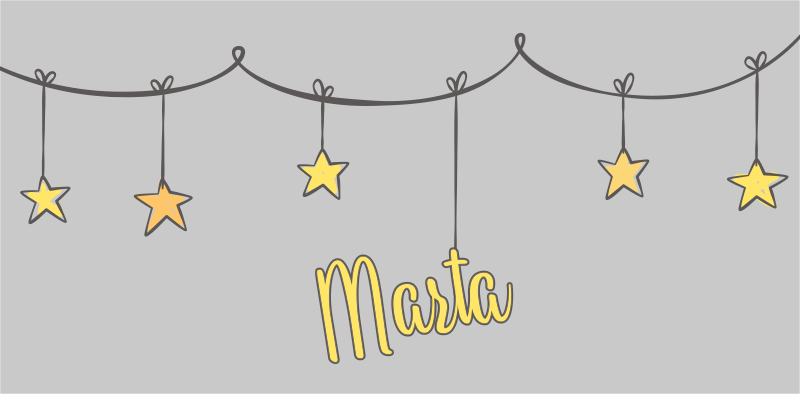 Přizpůsobené hvězdné Vinylový koberec se jmény - TenStickers