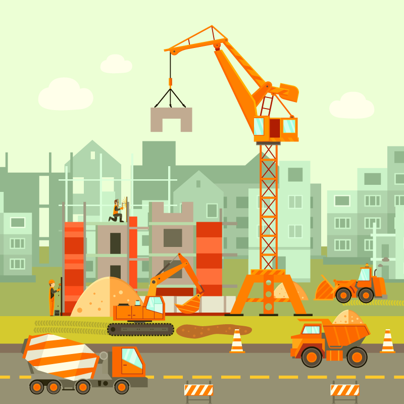 Dětský vinylový koberec pro staveniště - TenStickers