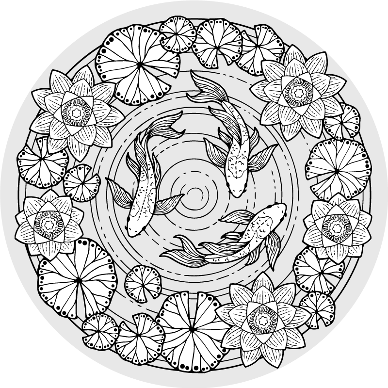 Klid koi ryb Zvířecí vinylový koberec - TenStickers