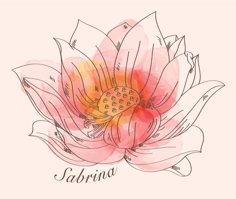 Přizpůsobitelný lotos Vinylový koberec se jmény - TenStickers