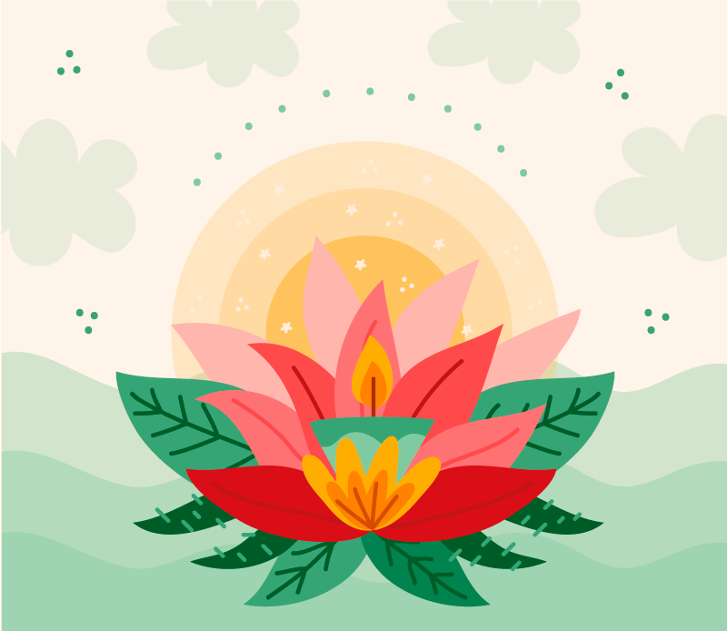 Vinylový koberec s květinami a rostlinami lotus blossom - TenStickers