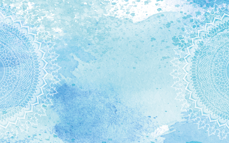 Modrý akvarel mandala vinylový koberec - TenStickers