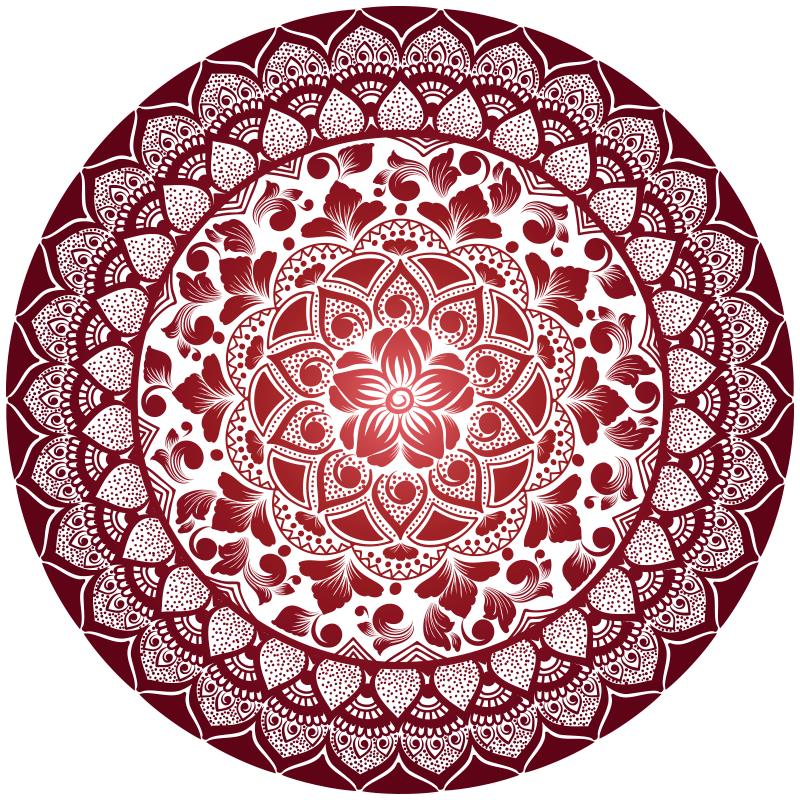 Kruhový orientální krajkový mandala vinylový koberec - TenStickers