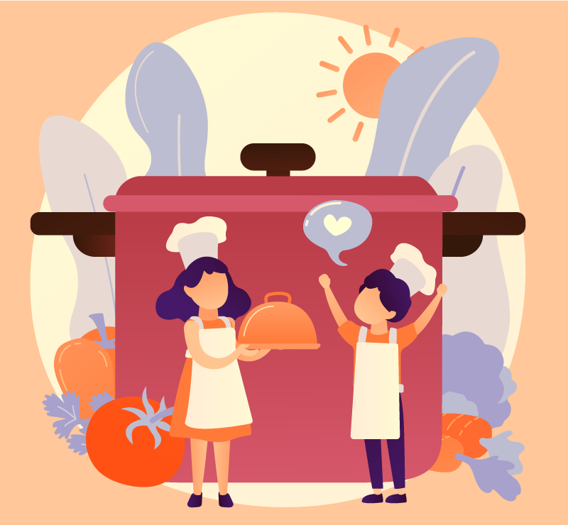 Kulinářské postavy Vinylový koberec pro děti - TenStickers