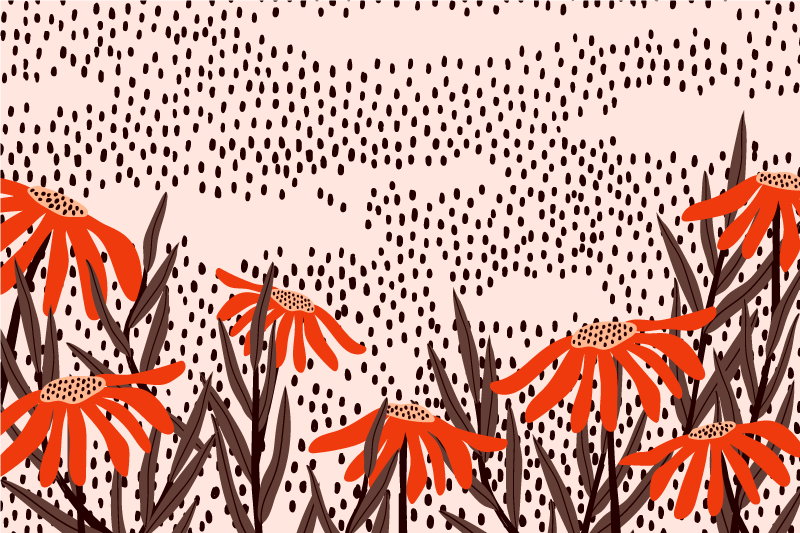 Květinové skvrny klid Vinylový koberec do ložnice - TenStickers