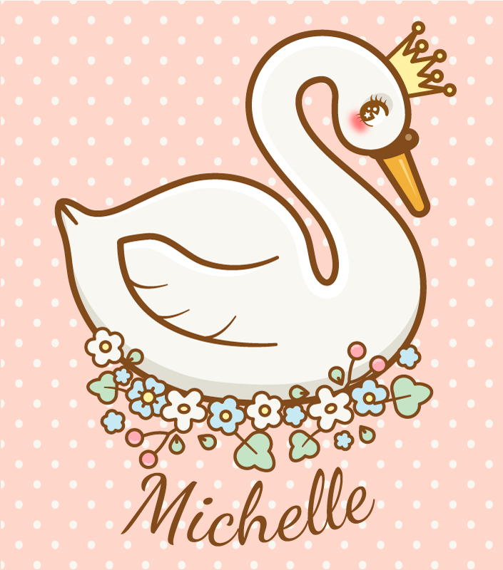 Vlastní labutí krajina Vinylový koberec se jmény - TenStickers