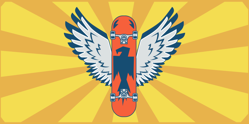 Oranžový skateboard pro teenagery - TenStickers