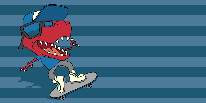 Skateboardový dinosaurus Ostatní Vinylový koberec - TenStickers