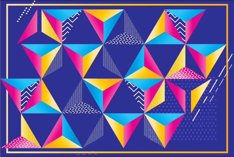 Barevné tvary živost Geometrický vinylový koberec - TenStickers