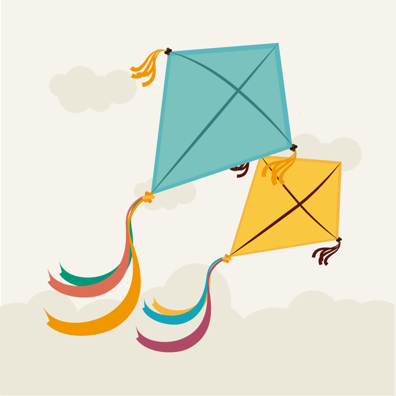 Drak a mraky dítě hrát vinylový koberec - TenStickers