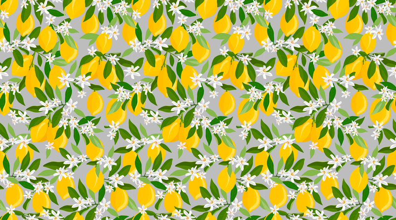 Citroník květinový koberec citrusové plody - TenStickers