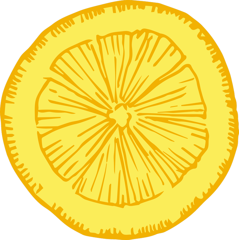 žlutý citrusový plátek Kuchyňský vinylový koberec - TenStickers