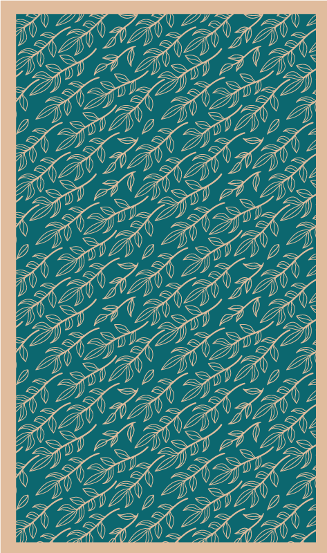 Modrý květinový vzor severský vinylový koberec - TenStickers