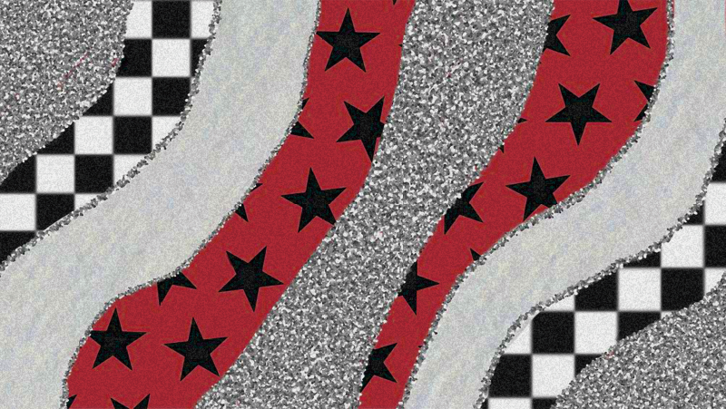 Hvězdně rudé vlny vinylový koberec - TenStickers